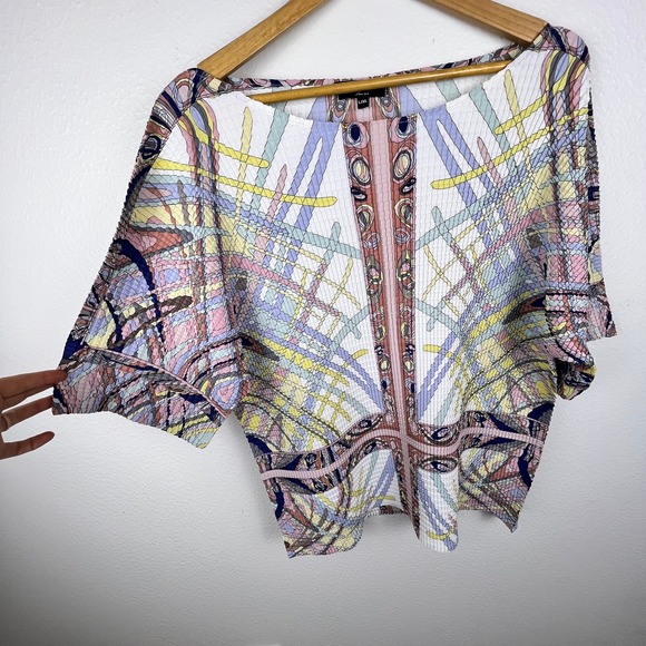 Kriss Sweden Art to Wear Top XL Textured Abstract Artsy 3D Stretch Unique Eco - Picture 10 of 11